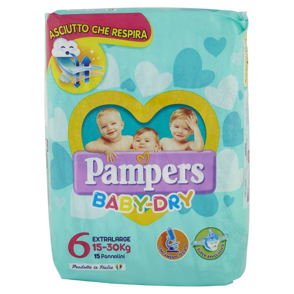 PAMPERS B.DRY X 15 KG.15/30