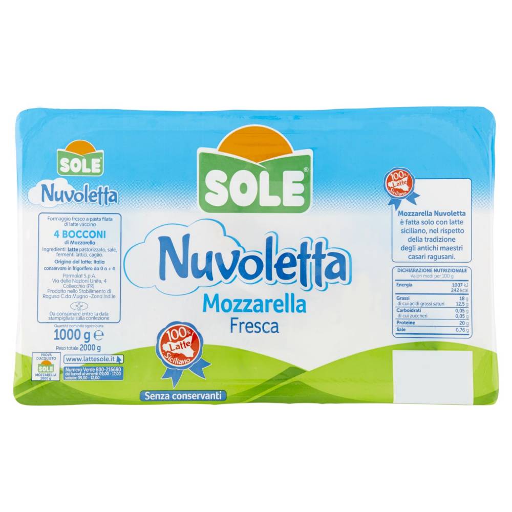 SOLE CAS MOZZARELLA BT G250X4