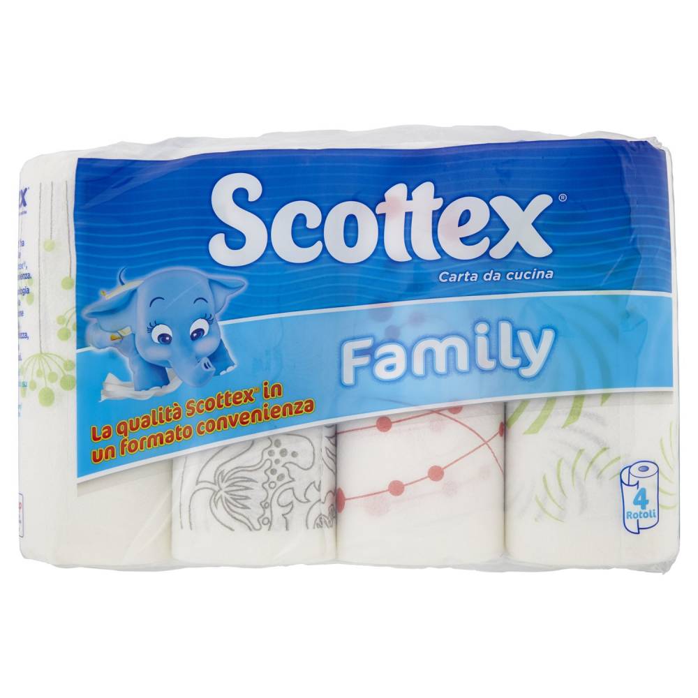 SCOTTEX CARTA CUCINA CASA FAMILY X4 ROTOLI